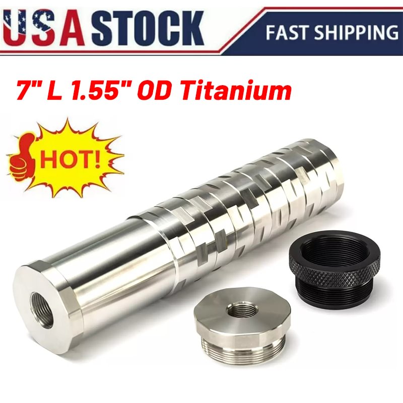 7'' L 1.55'' OD Titanium GR5 Modular Solvent Trap Fuel Filter 1.375x24 thread cups, 1/2x28 5/8x24 end cap