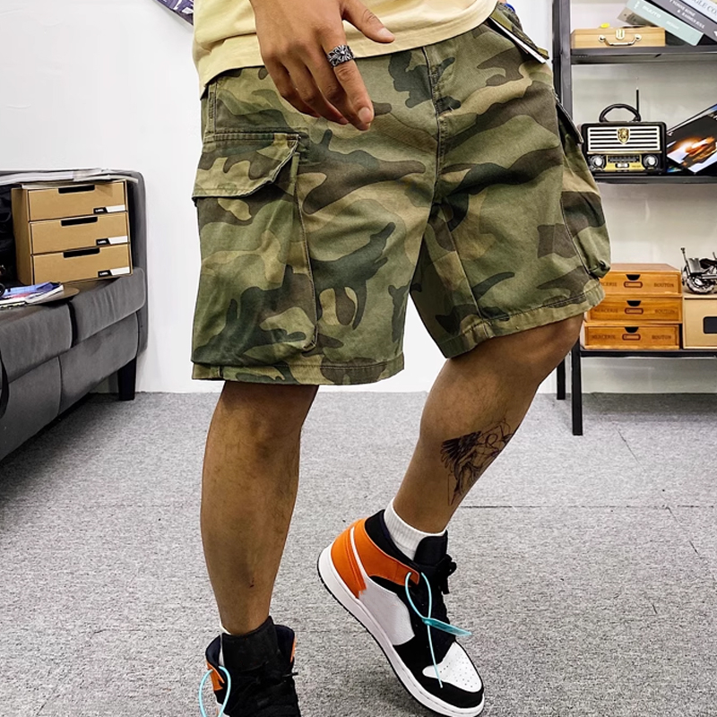 American Style Multi-pocket Camouflage Cargo Casual Shorts