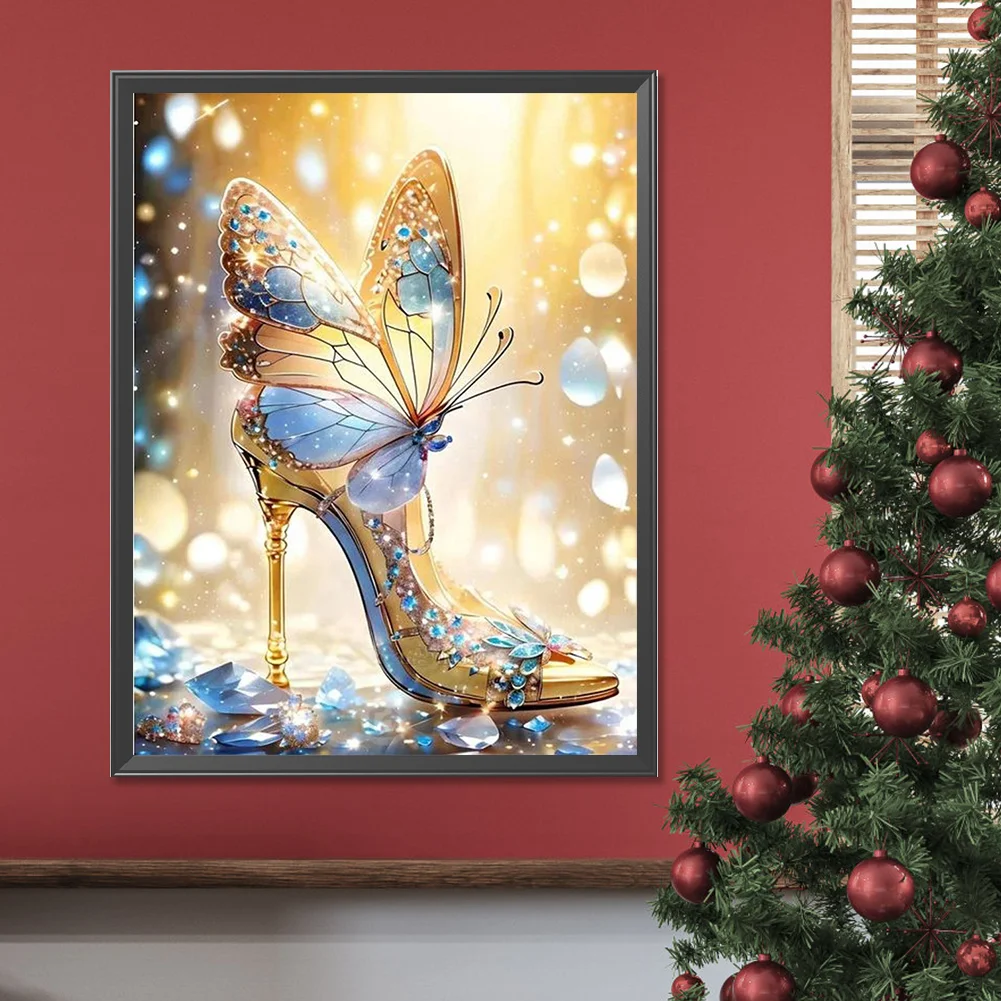 Diamond Painting - Full Round Drill - Butterfly High Heels(Canvas|30*40cm)