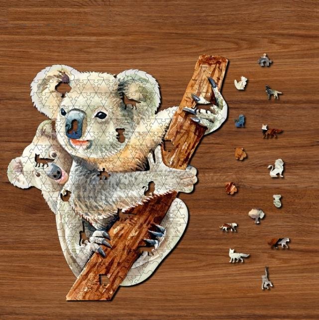 Ericpuzzle™ Ericpuzzle™NatoCraft Premium Wooden Jigsaw Puzzle - Mom Holding Koala
