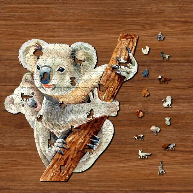 Ericpuzzle™ Ericpuzzle™NatoCraft Premium Wooden Jigsaw Puzzle - Mom Holding Koala