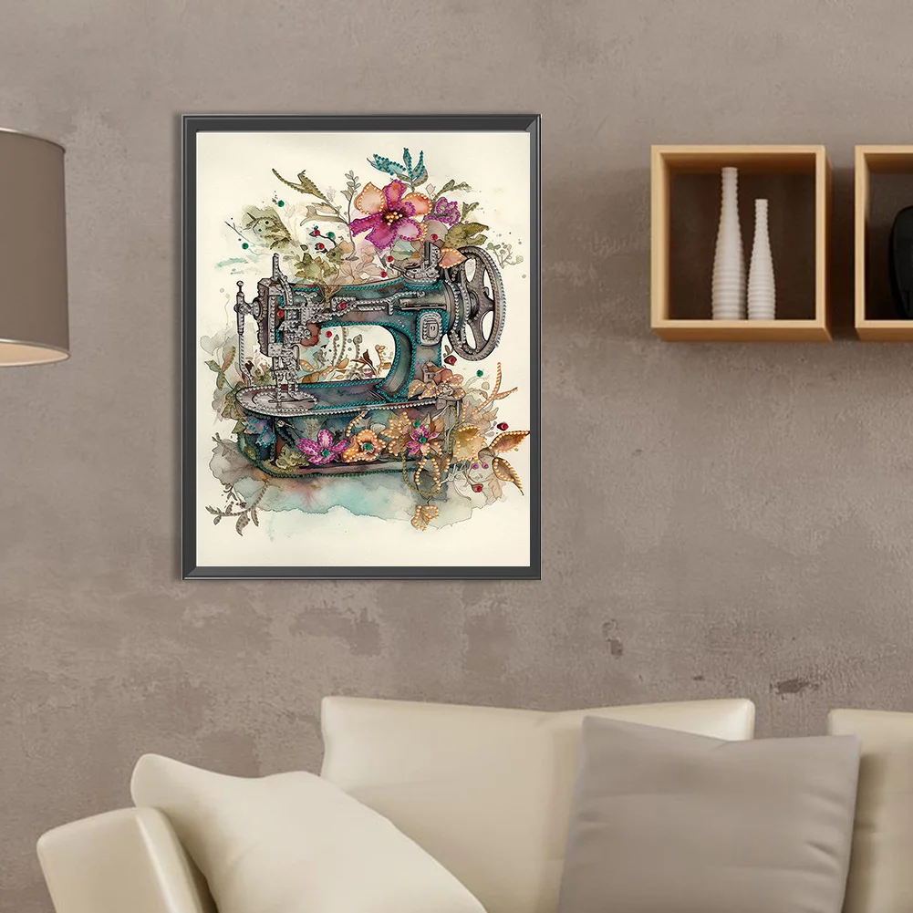 Diamond Painting - Partial Special Shaped Drill - Sewing Machine(Canvas|30*40cm)