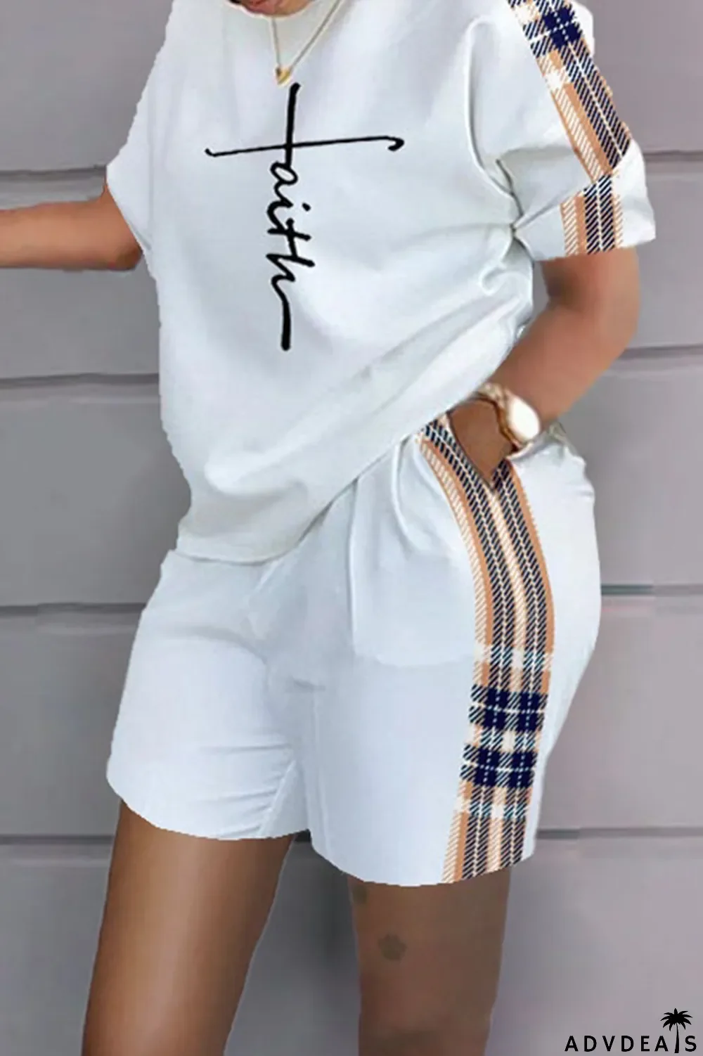 Leopard Print Casual Print Patchwork O Neck Short Sleeve Two Pieces