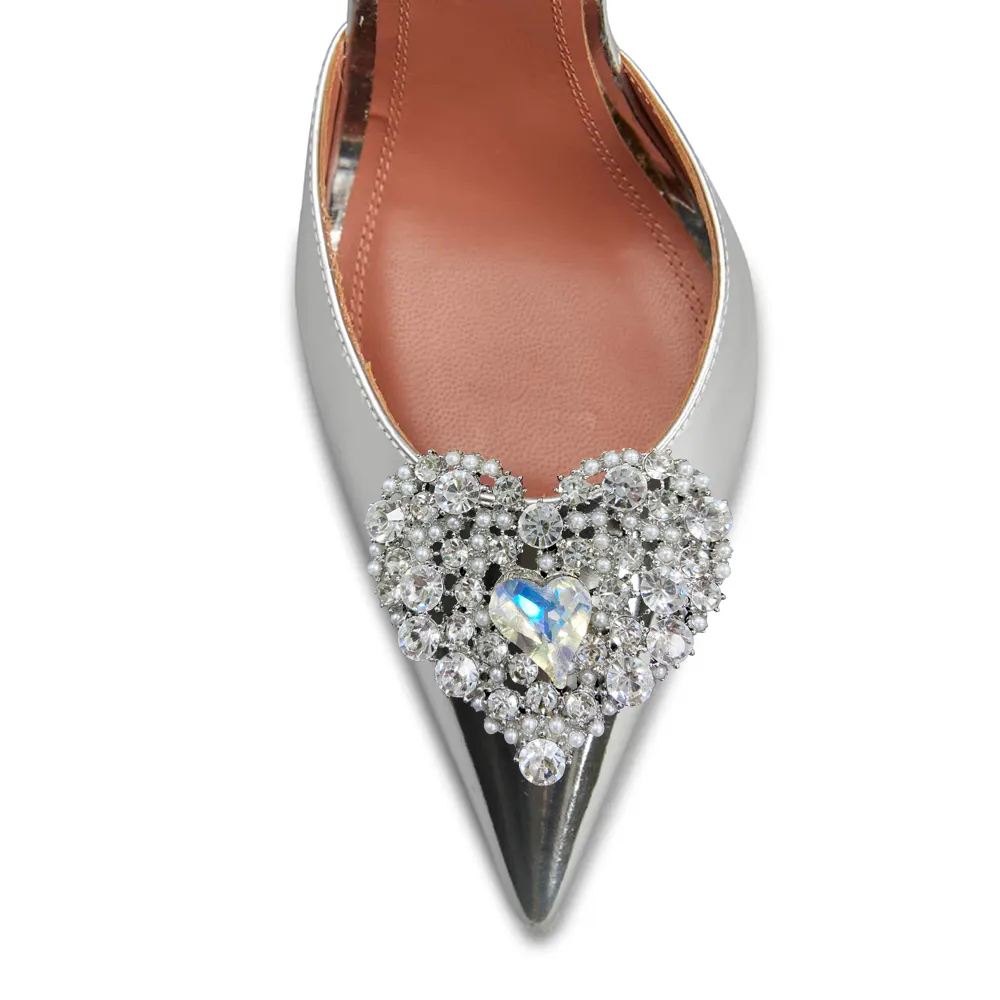 CR Silver Bling Toe Strap Heels main image 1