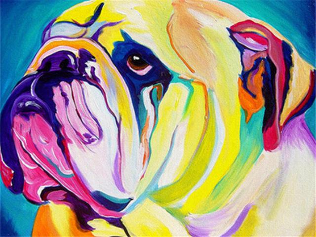 

Colorful Bulldog Art – Paint By Numbers - 40*50CM, 501 Original