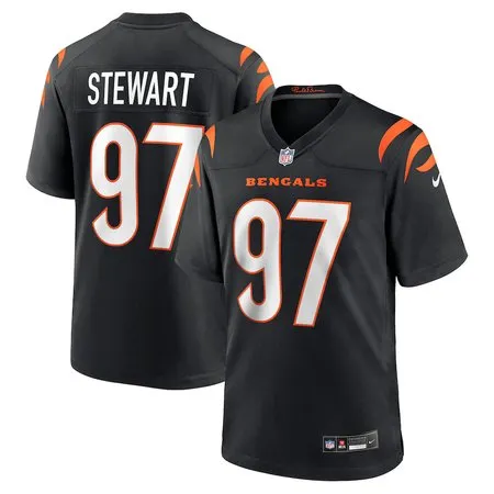 Youth Cincinnati Bengals #97 Shemar Stewart  Black 2025 NFL Draft First Round Pick Game Jersey