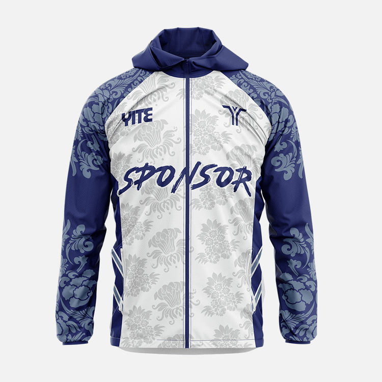 YITE |LF24-018- White  And Blue Windbreaker Jacket
