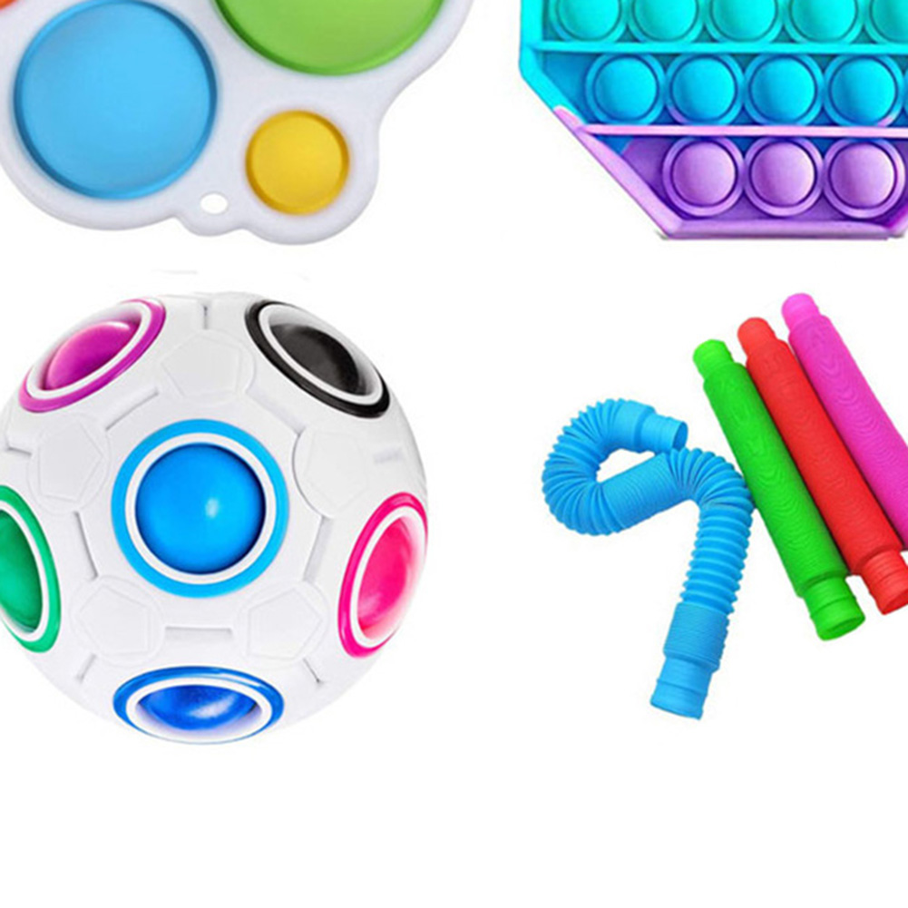 

Stress Reliever Push Bubble Sensory Toys Novelty Squeeze Vent Ball Cube Set, 501 Original