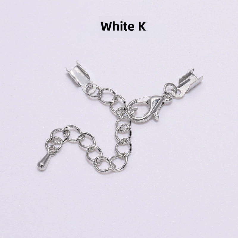 Metal Extension Tail Chain With Water Drop Lobster Clasp DIY Jewelry Accessories Leather Rope Square Clip Adjustment Chain