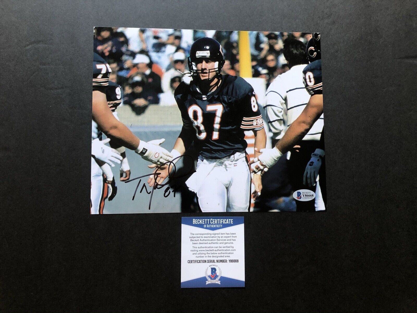 Tom Waddle signed autographed Chicago Bears 8x10 Photo Poster painting Beckett BAS coa