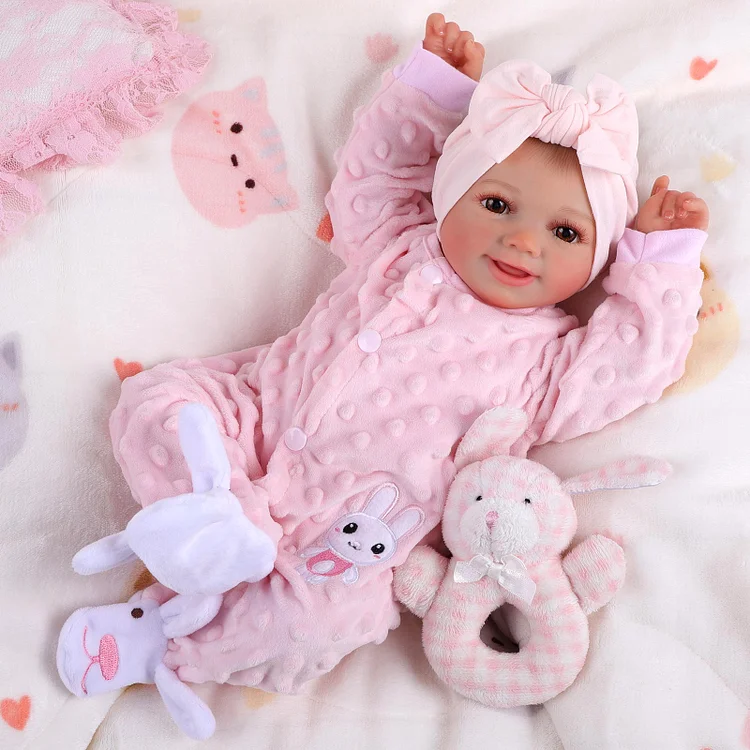 BABESIDE 17-Inch Realistic Lifelike Reborn Newborn Baby Doll Girl Gift Set  with Accessories for Kids Age 3+