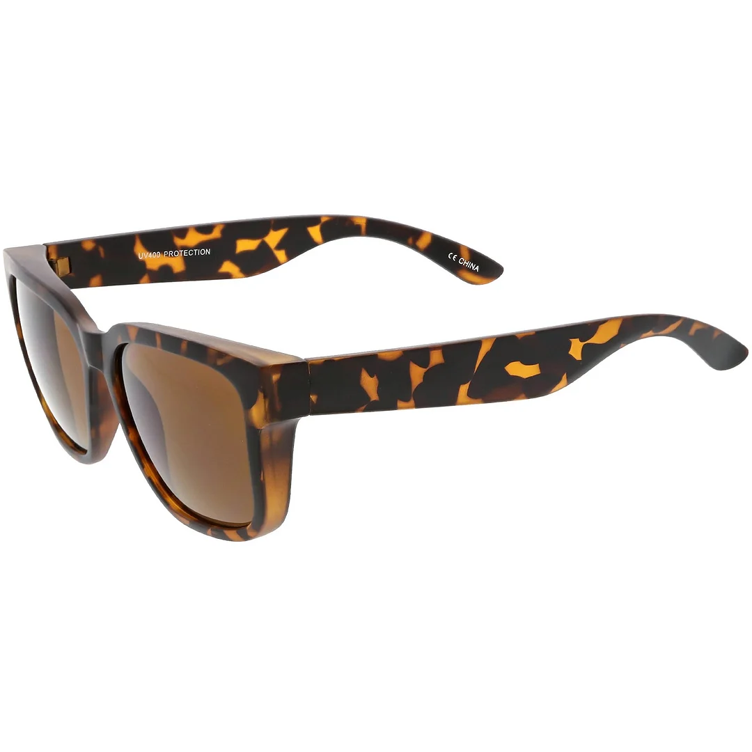 Classic Horn Rimmed glasses Wide Arms Neutral Colored Square Lens 55mm