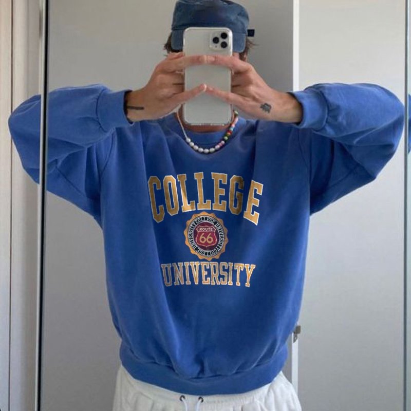 Men's Modern Casual Printed Color Long Sleeve Sweatshirt