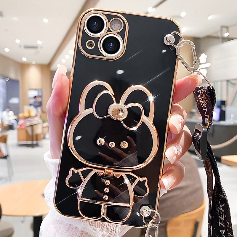 【Buy 3 Get Free Shipping】2023 Newest 3D Rabbit Mirror Rotatable Stand Soft Case for iPhone