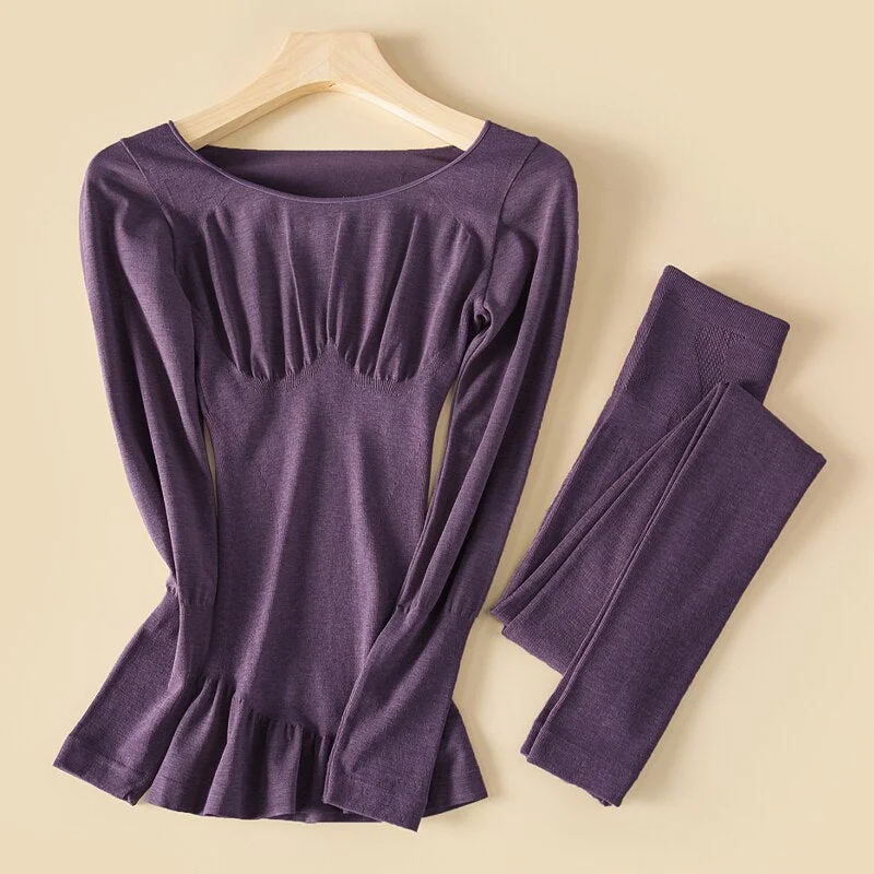 Lingere Winter Thermal Underwear Set Seamless Bodysuits For Women Long Sleeves Sexy Women's Intimates Hot Underwear & Sleepwears