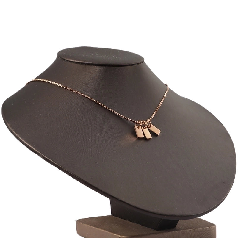 Minimalist Rectangle Titanium Steel Pendant Necklace