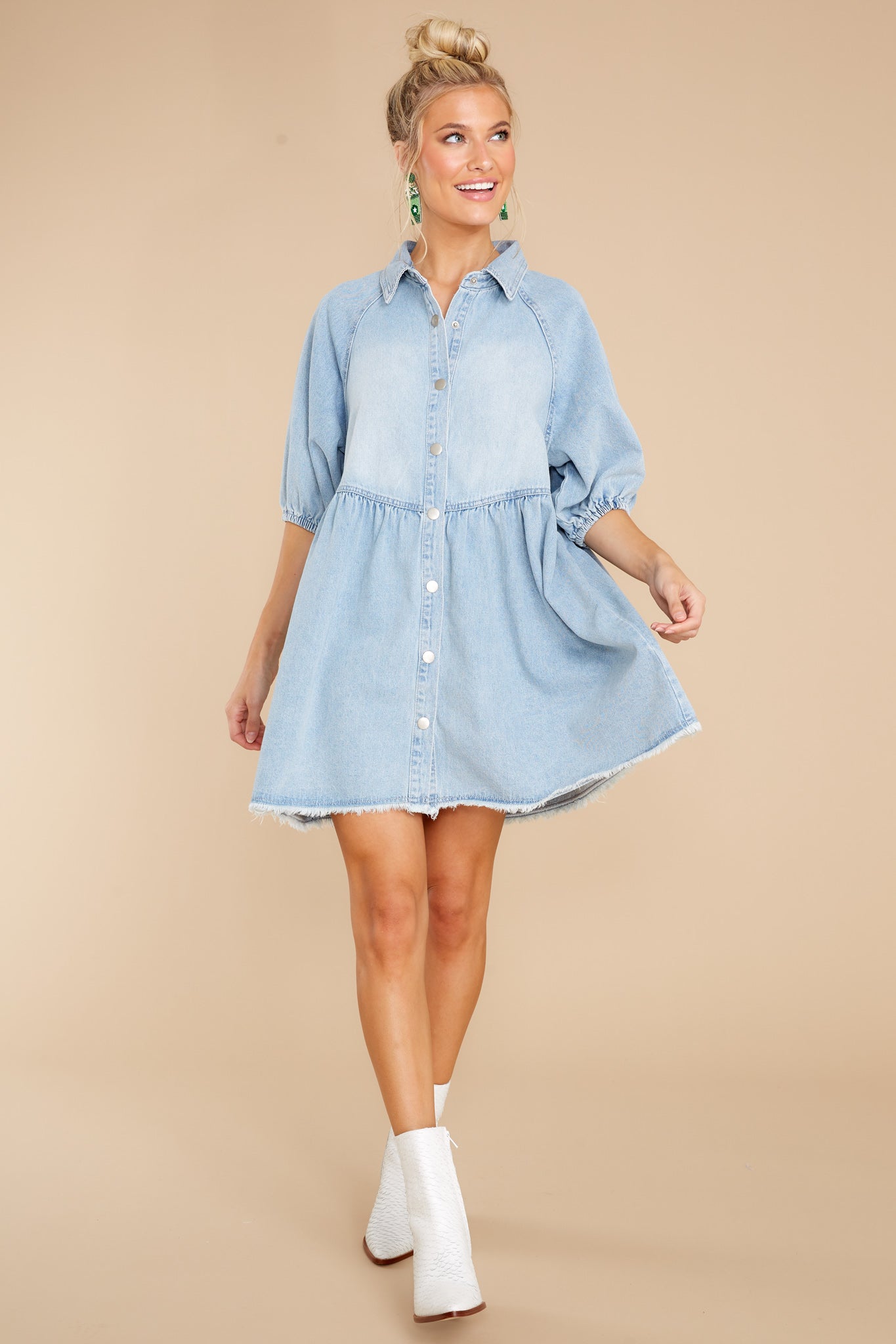  thdmladies Still Rolling Light Wash Denim Dress thedmladies