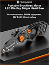 Motor sem escova Husqvarna, bateria de lítio, serra portátil retrátil e estendida