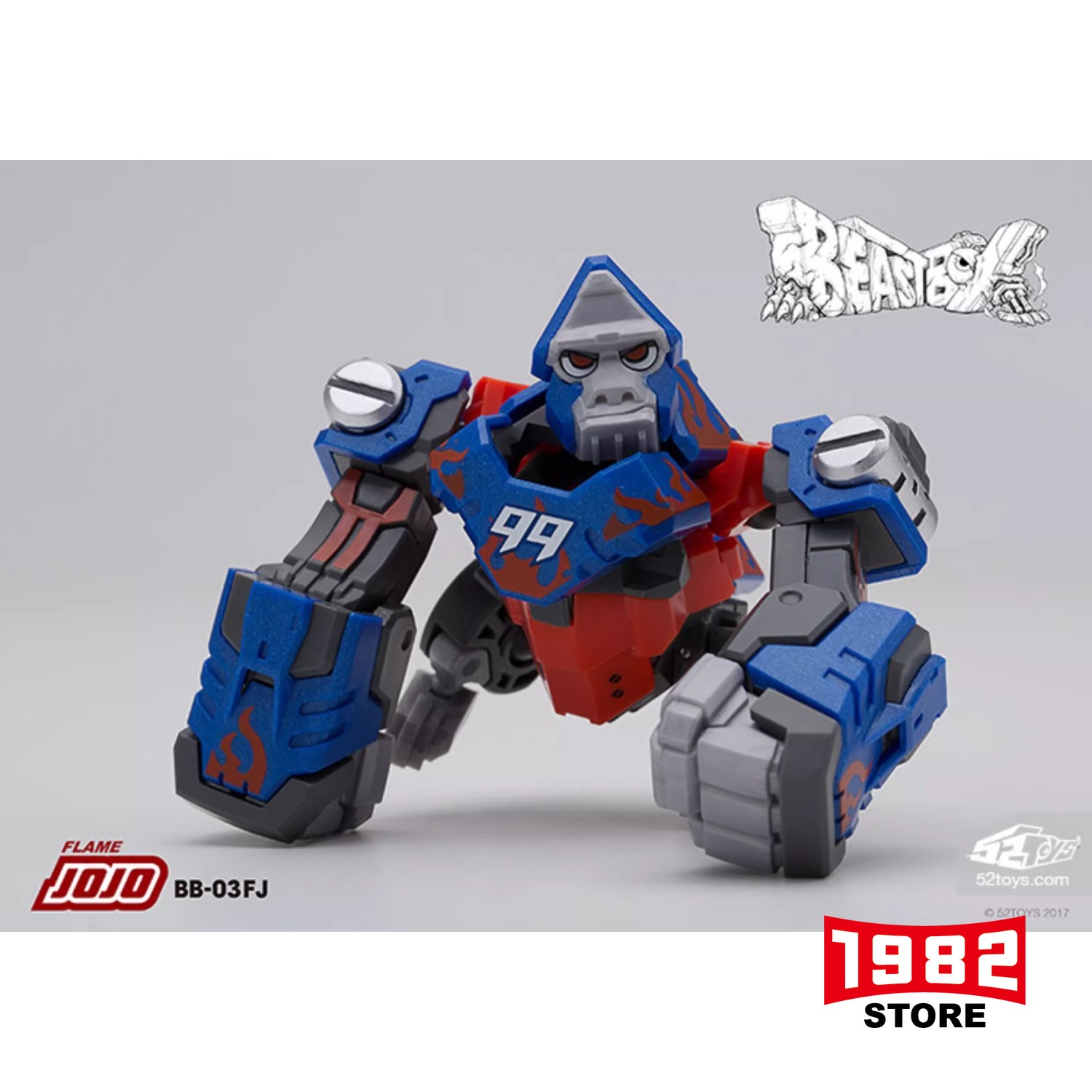 52TOYS BEASTBOX BB-03FJ FLAME JOJO Gorilla Transformers Toys Model Action Figure Collectible Primate Character Detailed Replica Premium Toy for Fans Adults Kids Ideal Gift