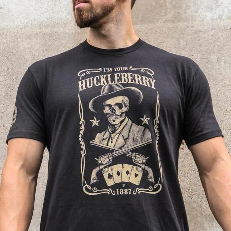 Men's print loose round neck T-shirt
