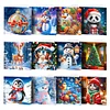 12pcs Christmas Diamond Painting Greeting Cards Diamond Art Christmas Cards Kit