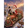 Christmas Train No Frame DIY Pearl Bead Art Kit Self-Adhesive Canvas