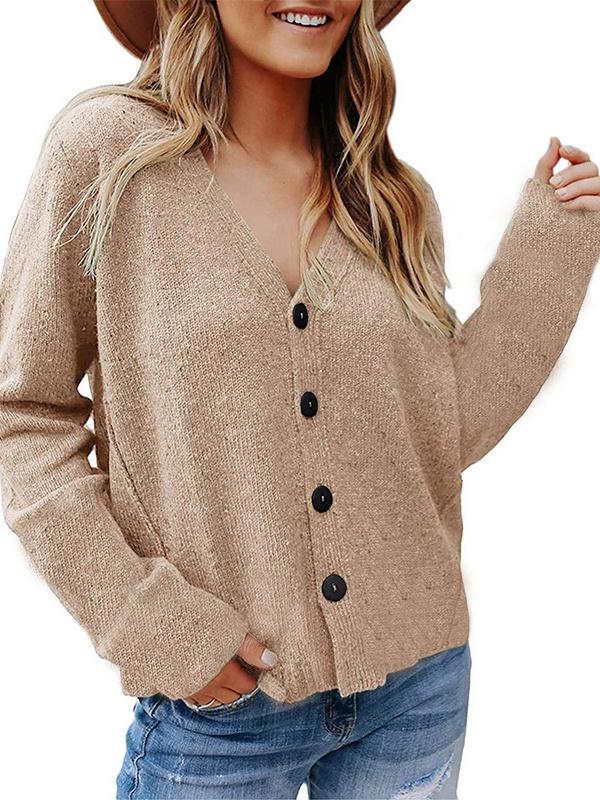 Women's Long Sleeve V-neck Knitting Coat Top