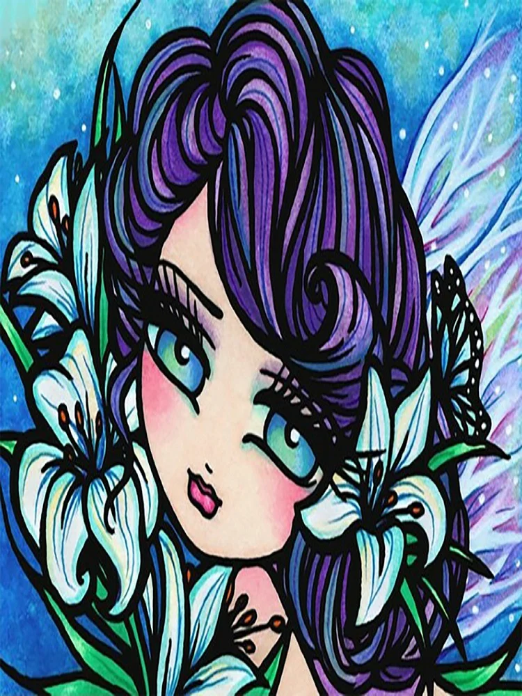 Elf Girl 50*40CM (Canvas) Full Round Drill Diamond Painting gbfke