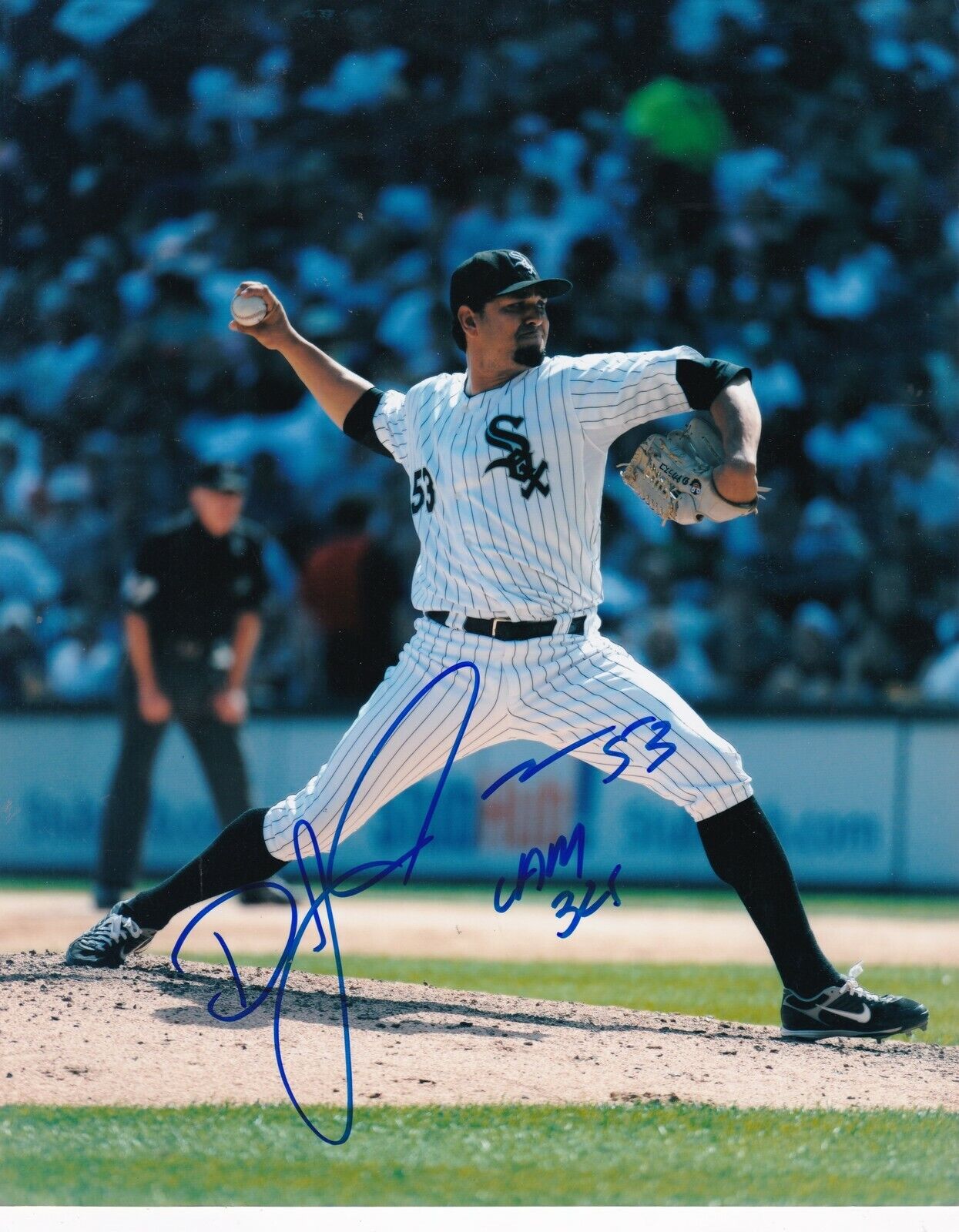 D.J. CARRASCO CHICAGO WHITE SOX ACTION SIGNED 8x10