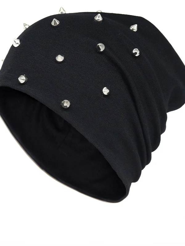 Punk Style Rivet Ribbing Knitted Hat