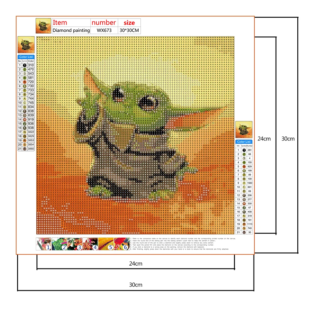 Diamond Painting - Full Round Drill - Yoda(30*30cm)