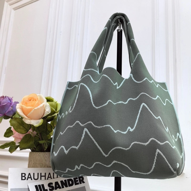 Women’s Large Polyester Letter Color Block Streetwear Square Open Shoulder Bag