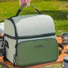 Double Layers Lunch Bag Leak Proof Hand-Held Cooler Box Portable Picnic Trip Bag