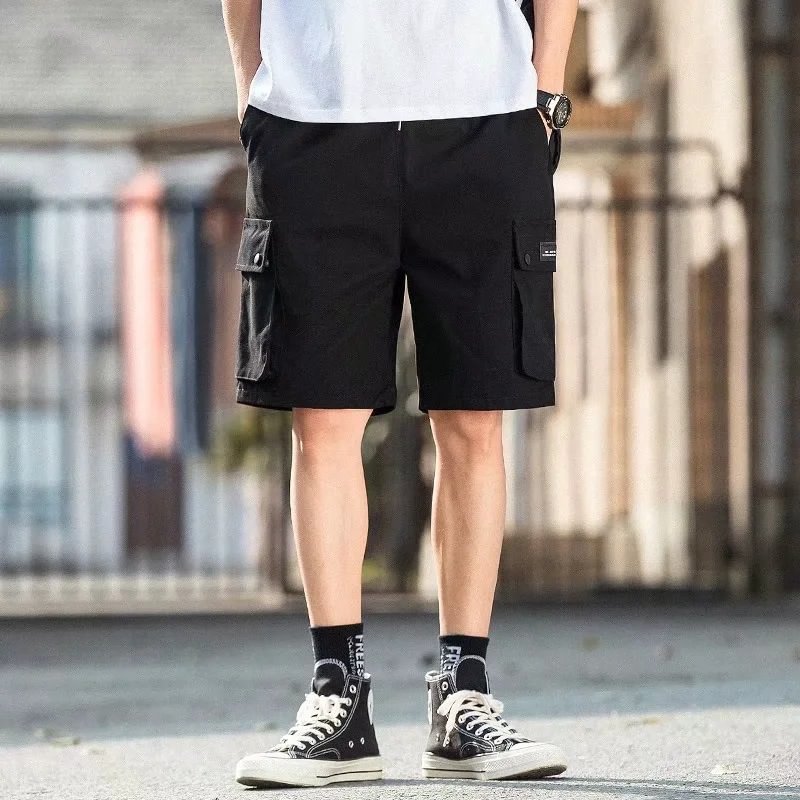 Techwear men's multi-pocket shorts