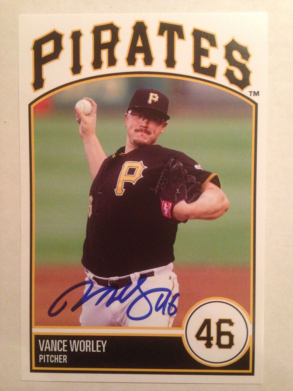 VANCE WORLEY AUTOGRAPH Photo Poster painting PITTSBURGH PIRATES signed 4X6 COA