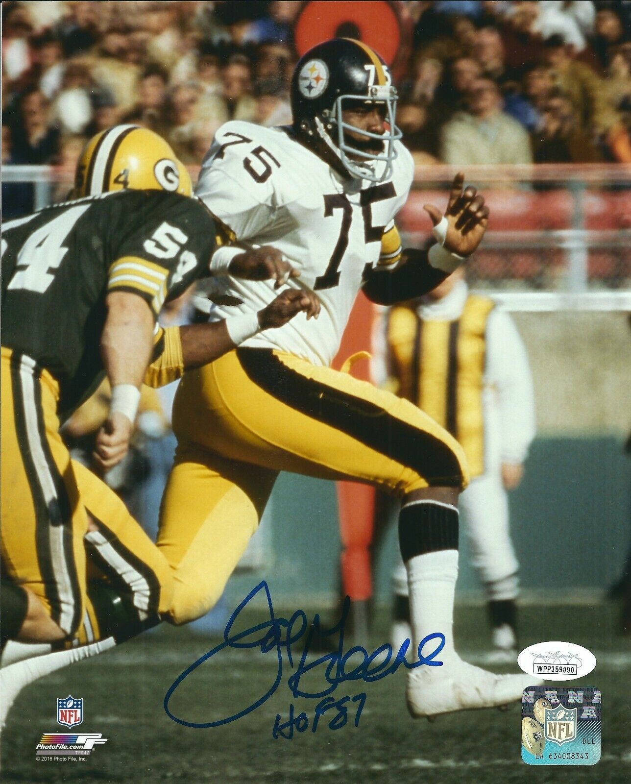 Signed 8x10 JOE GREENE HOF 87 Pittsburgh Steelers Autographed Photo Poster painting w JSA COA