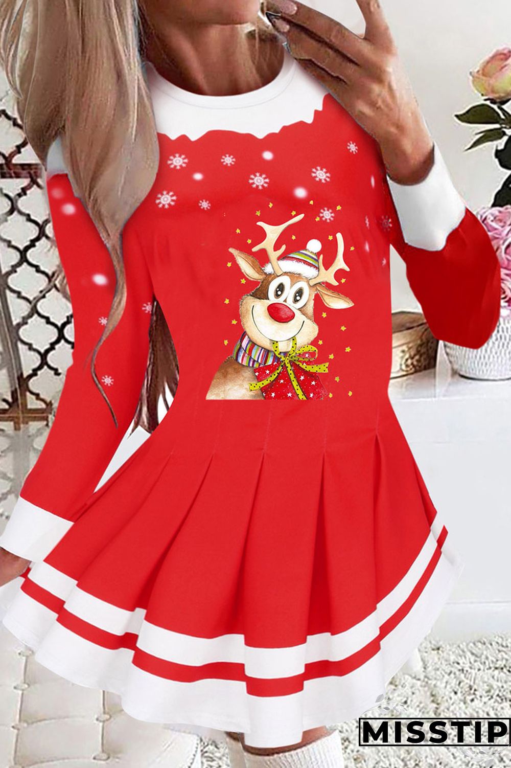 Blue Casual Print Patchwork O Neck A Line Dresses