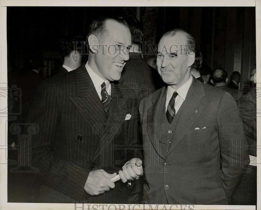 Press Photo Poster painting Baseball executive Lew Fonseca and Roy Mack, son of Connie Mack