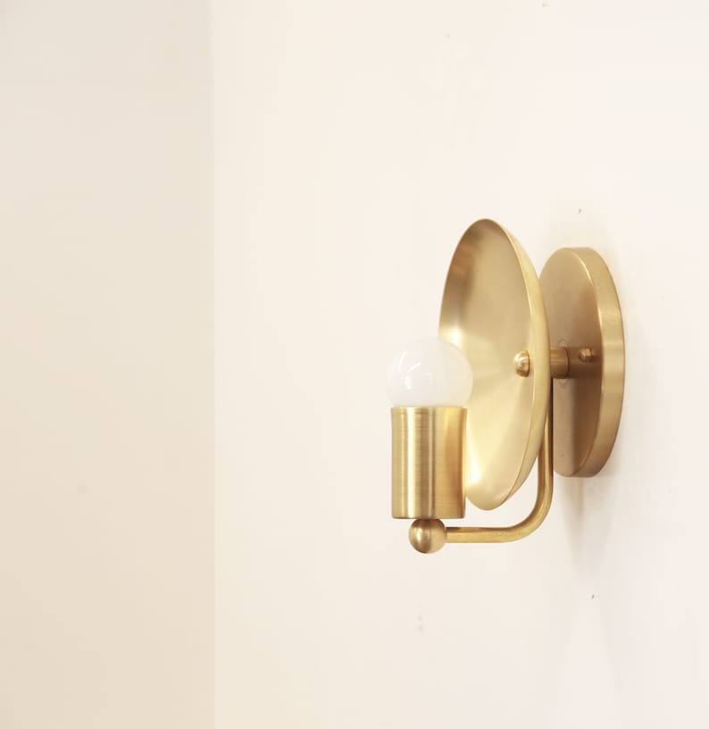 Solid Brass Wall Sconce With Reflection Shade JOSENART Josenart