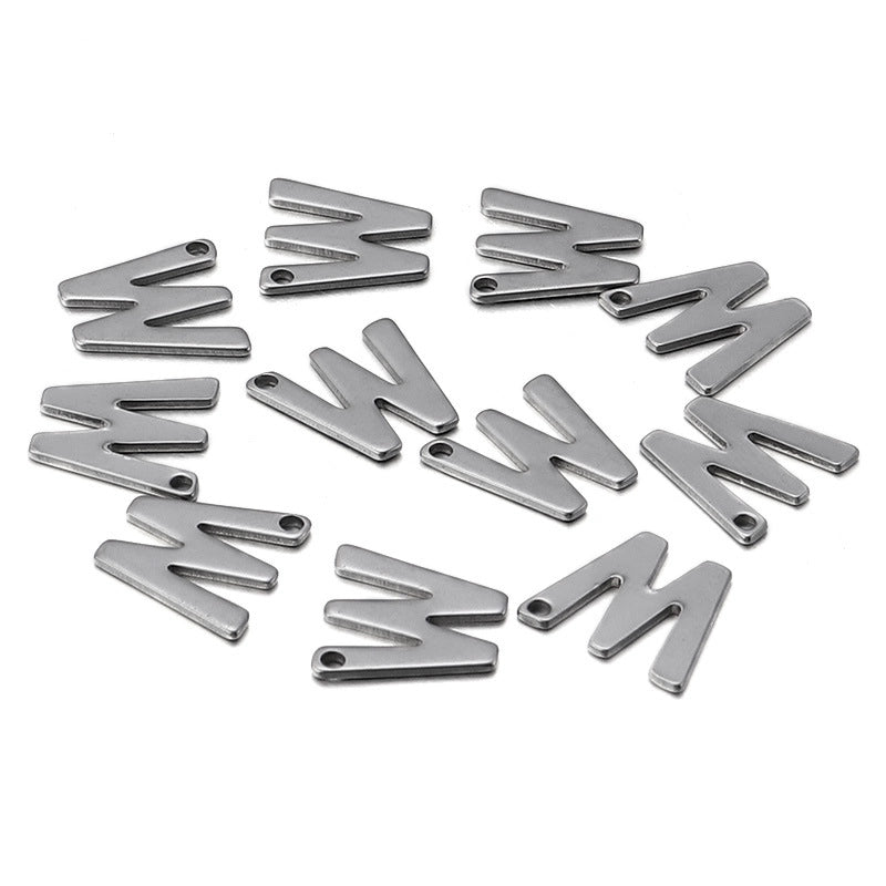 50 Pcs/package Minimalist Letter Stainless Steel Pendant Jewelry Accessories