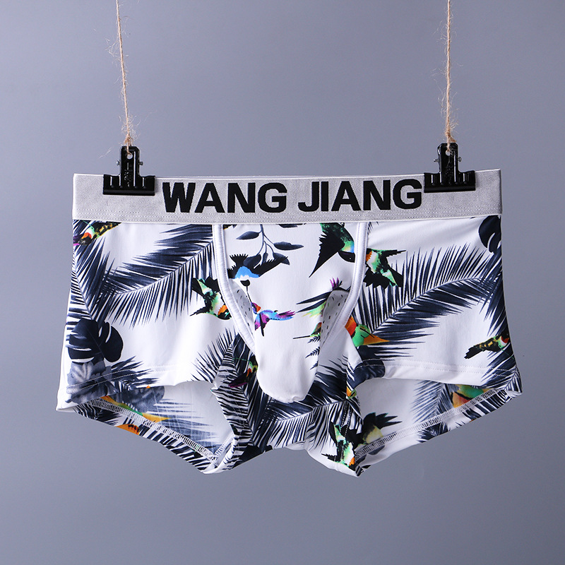 Soloyy Mesh Bullet-Separating Men's Boxer Briefs with Elephant Trunk Print Ice Silk Underwear Men's Trunks