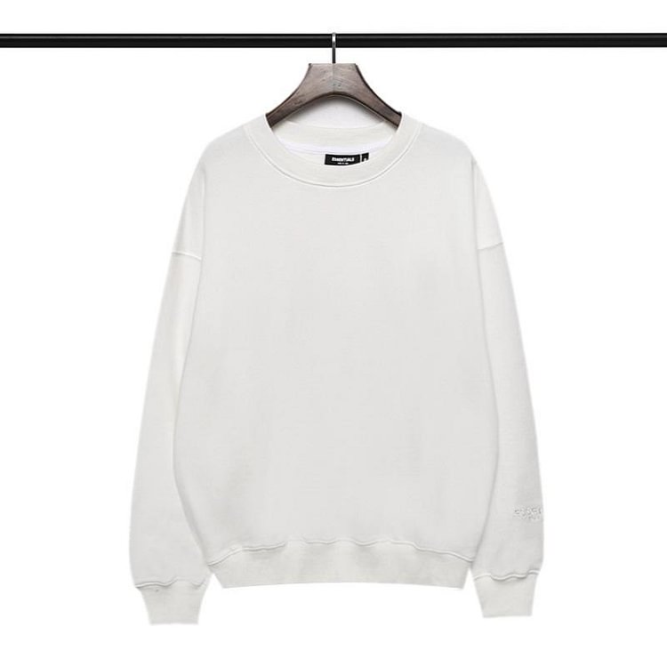 Fog Essentials Long Sleeve round Neck Neck Sweatshirt Back Polyline Reflective Letter Crew Neck Pullover Thickened Sweatshirt
