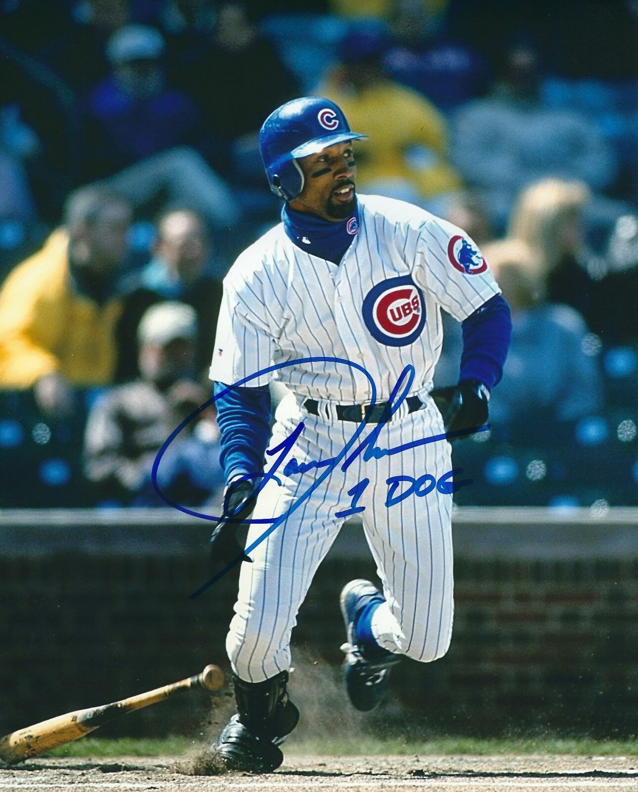 Signed 8x10 LANCE JOHNSON Chicago Cubs Photo Poster painting - COA