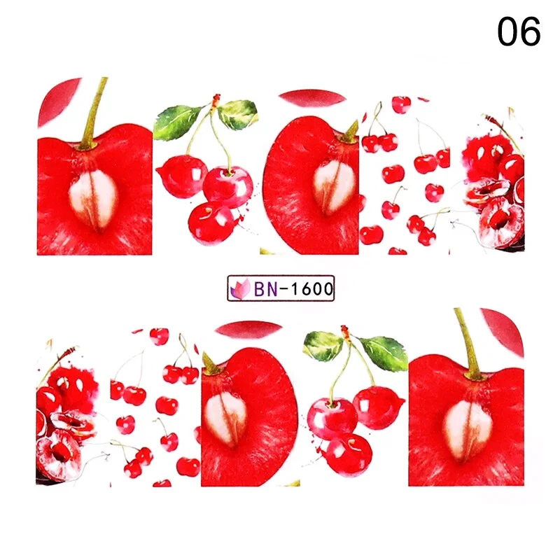 1PC Avocado/Watermelon/Orange Nail Stickers Summer Fruit Leaves Transfer Decals Sliders For Nails DIY Decoration Manicures-Nail Inspo