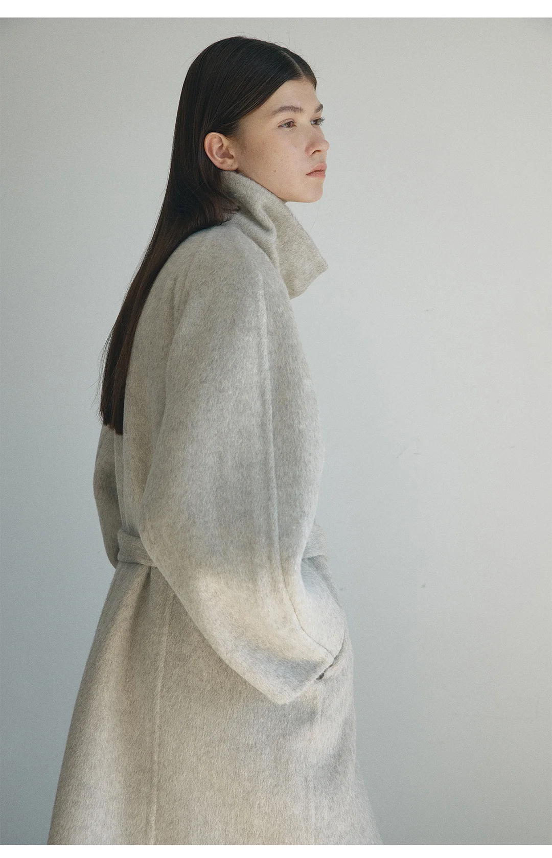 Toloer [Daihe] Winter New Leisure Vertical Collar Crisp Silk Wool Vertical Silhouette Double-Sided Woolen Coat H7795-Outfit Ideas