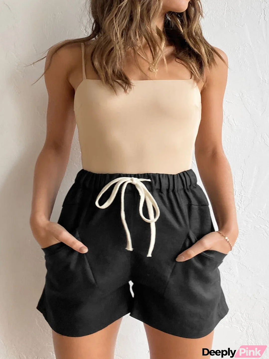 Shorts Casual Lace-Up Pocket Track Shorts for Women