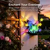 Solar-Powered Wall Lamp Painted Butterflies Decorative Light with Flower LED Waterproof Solar Ambient Landscape Light Hollow Out Wall Decoration Lights for Villa Garden Courtyard Decor