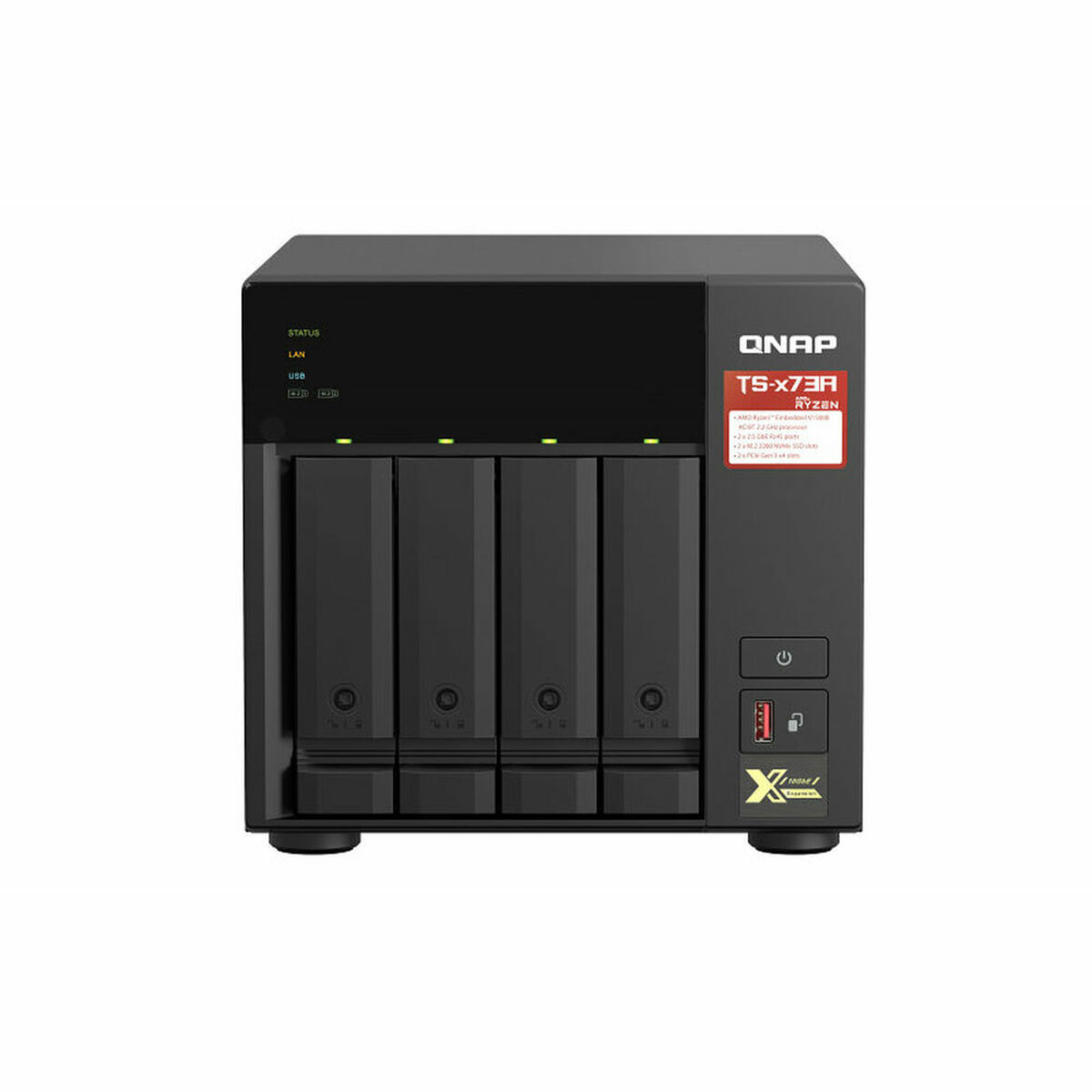 NAS Network Storage Qnap TS-473A-8G Black AM4 Socket: AMD Ryzen&trade; AMD Ryzen V1500B
