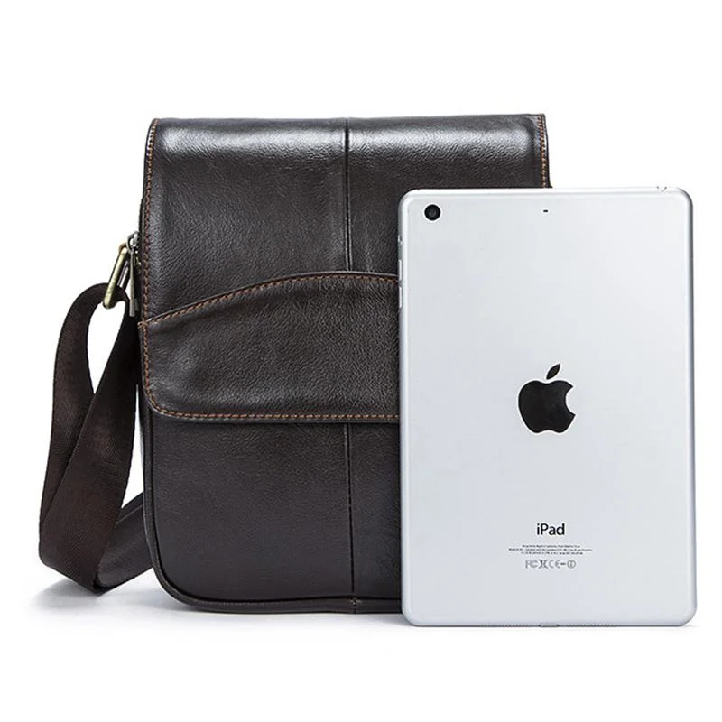 Casual Soft Leather Flip Zipper Shoulder Bag Crossbody Packs