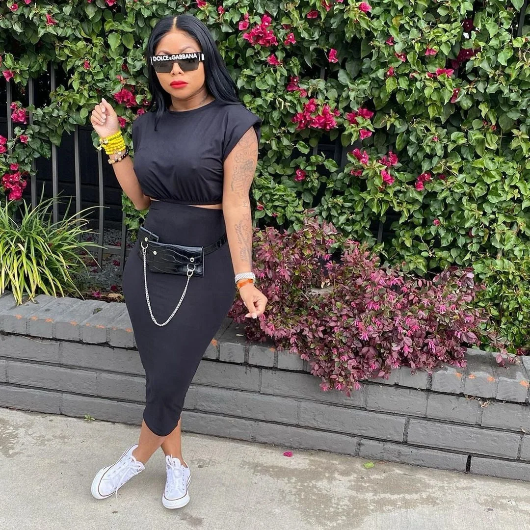 CM.YAYA Women Skirts Two 2 Piece Set Fashion Streetwear Crop Tops and Midi Skirt Matching Set Classic Outfits